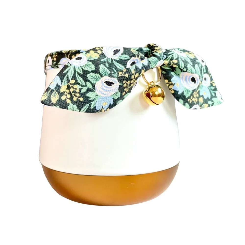 Rifle Paper Co Pointy Bow Cat Collar, Handmade Floral Kitten Collar